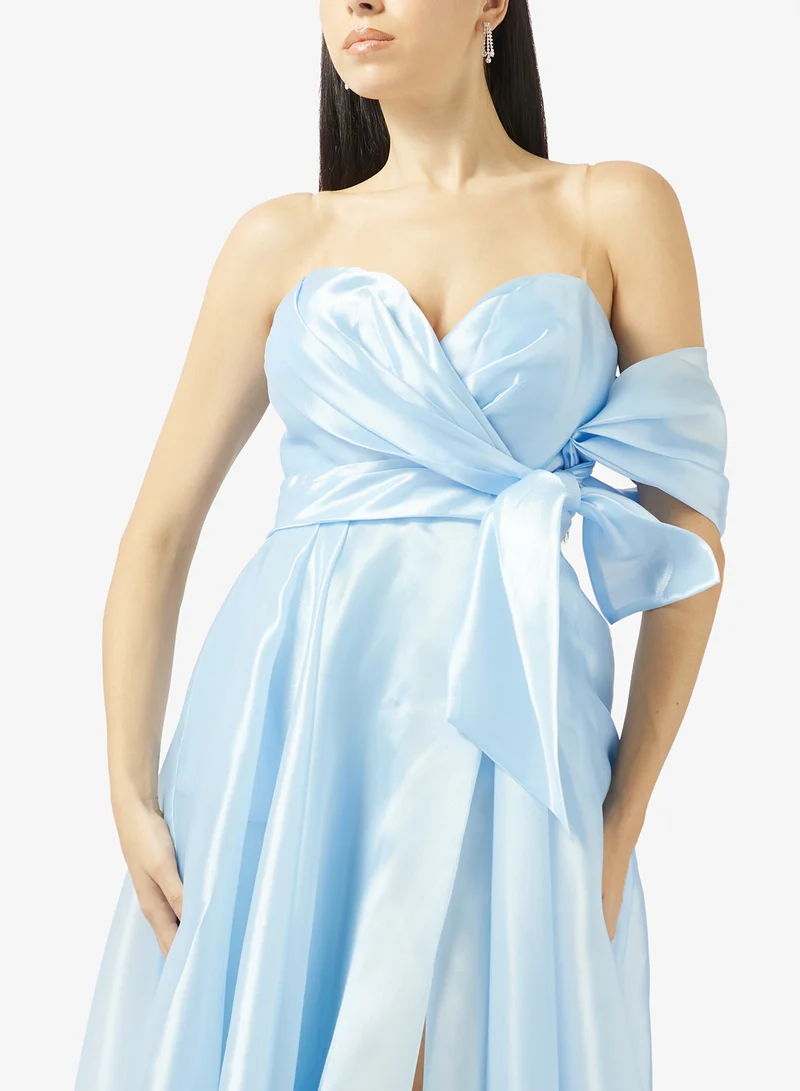 Akadia Fashion  WRAP BUST STRAPLESS ORGANZA DRESS ED for Women | Best Price UAE